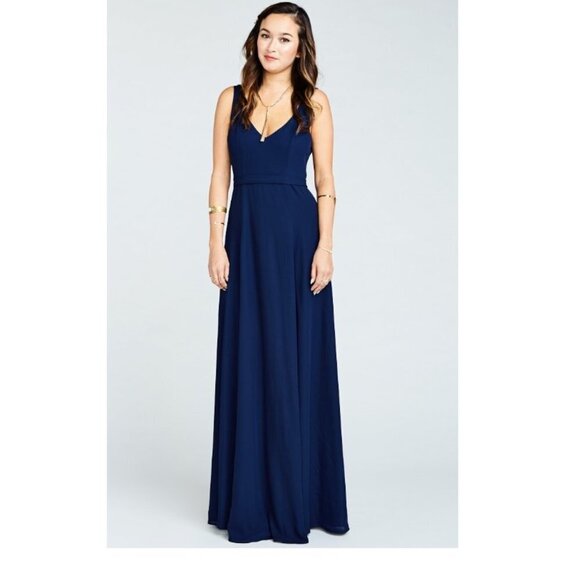 Show me your Mumu Jenn Maxi Dress XS NAVY - Picture 1 of 11